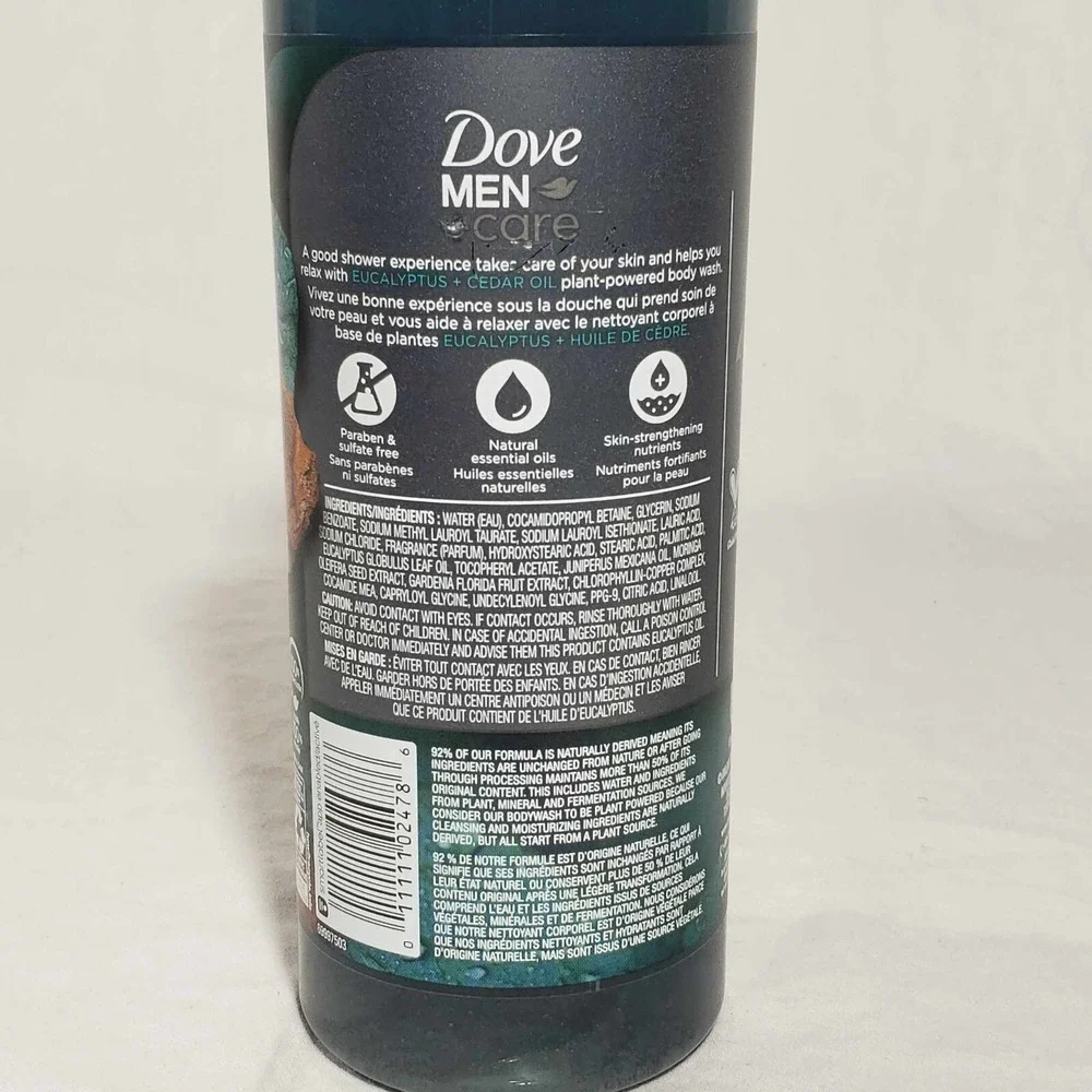 Dove Men+Care Relaxing Hydrating Men's Body Wash Eucalyptus Cedar All Skin 18oz